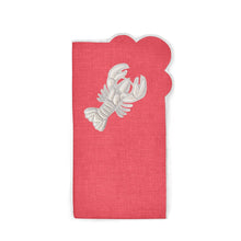 Load image into Gallery viewer, Seferî Embroidered Napkin - Under the Sea - Coral - Set of 4