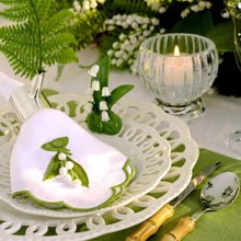 Load image into Gallery viewer, Seferî Embroidered Napkin - Lily of the Valley - White - Set of 4