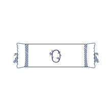 Load image into Gallery viewer, Seferî Flower Garden Bolster Cushion Cover with Monogram Embroidery - Blue