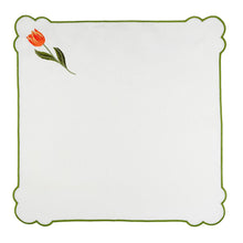 Load image into Gallery viewer, Seferî Embroidered Napkin - Tulip Garden - Set of 4