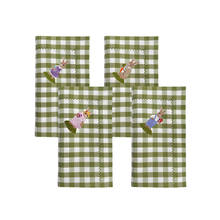 Load image into Gallery viewer, Seferî Plaid Napkin - Bunny Family - Set of 4