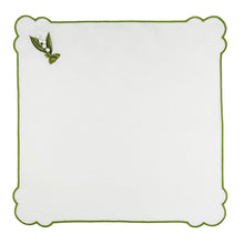Load image into Gallery viewer, Seferî Embroidered Napkin - Lily of the Valley - White - Set of 4