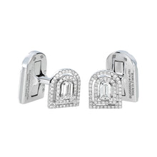 Load image into Gallery viewer, Diamant Sculptural Cufflinks, 18k White Gold with DAVIDOR Arch Cut Diamond and Brilliant Diamonds - DAVIDOR