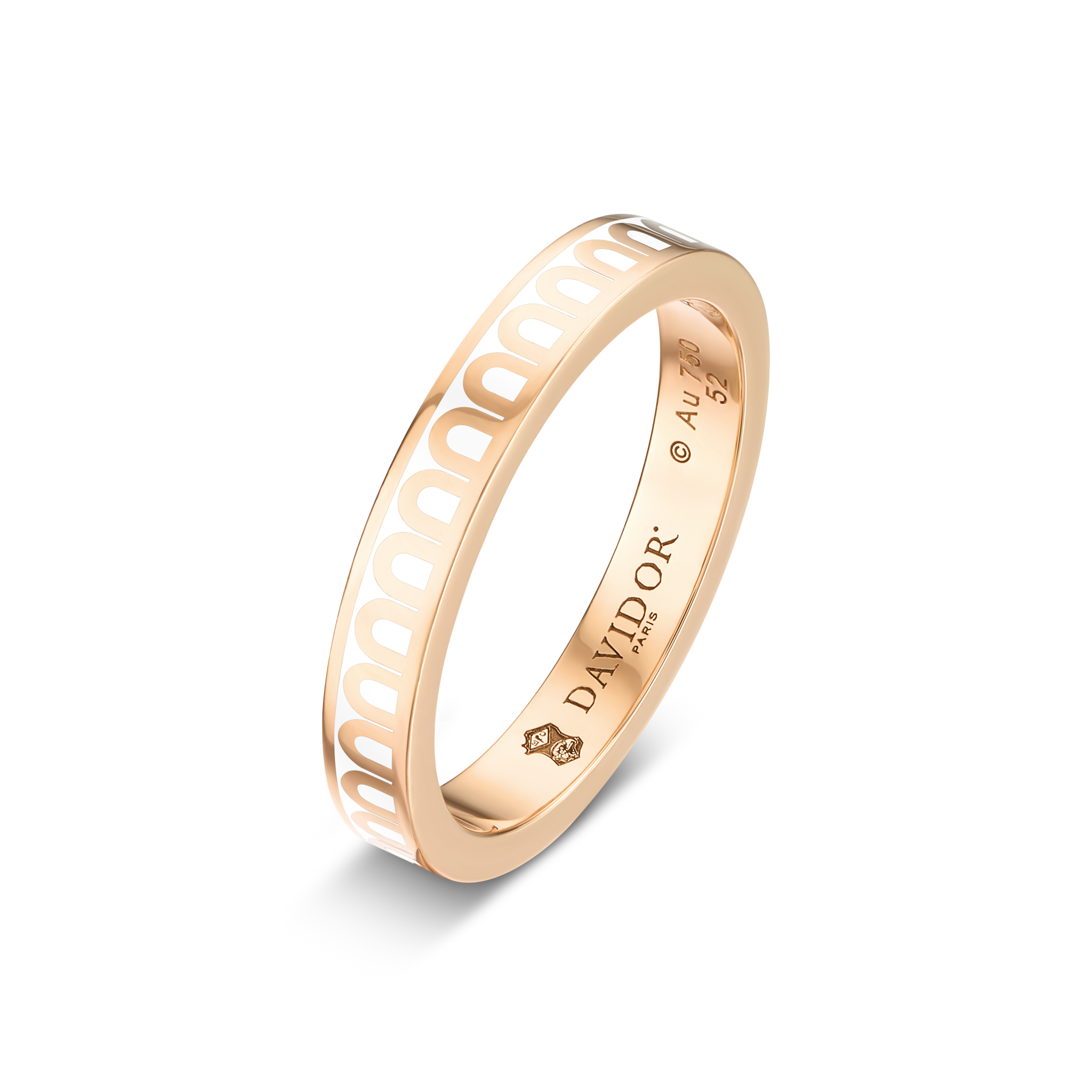 L'Arc de DAVIDOR Ring PM, 18k Rose Gold with Lacquered Ceramic