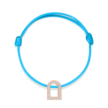 Load image into Gallery viewer, L'Arc Voyage Charm GM, 18k Rose Gold with Galerie Diamonds on Silk Cord Bracelet - DAVIDOR