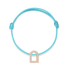 Load image into Gallery viewer, L'Arc Voyage Charm GM, 18k Rose Gold with Galerie Diamonds on Silk Cord Bracelet - DAVIDOR