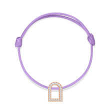 Load image into Gallery viewer, L'Arc Voyage Charm GM, 18k Rose Gold with Galerie Diamonds on Silk Cord Bracelet - DAVIDOR