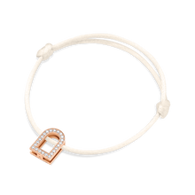 Load image into Gallery viewer, L'Arc Voyage Charm GM, 18k Rose Gold with Galerie Diamonds on Silk Cord Bracelet - DAVIDOR
