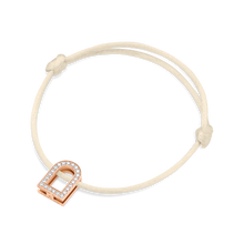 Load image into Gallery viewer, L'Arc Voyage Charm GM, 18k Rose Gold with Galerie Diamonds on Silk Cord Bracelet - DAVIDOR