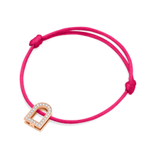 Load image into Gallery viewer, L'Arc Voyage Charm GM, 18k Rose Gold with Galerie Diamonds on Silk Cord Bracelet - DAVIDOR