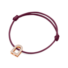 Load image into Gallery viewer, L'Arc Voyage Charm GM, 18k Rose Gold with Galerie Diamonds on Silk Cord Bracelet - DAVIDOR