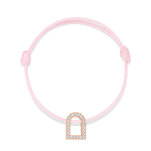 Load image into Gallery viewer, L'Arc Voyage Charm GM, 18k Rose Gold with Galerie Diamonds on Silk Cord Bracelet - DAVIDOR