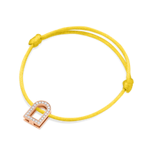Load image into Gallery viewer, L'Arc Voyage Charm GM, 18k Rose Gold with Galerie Diamonds on Silk Cord Bracelet - DAVIDOR