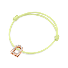 Load image into Gallery viewer, L'Arc Voyage Charm GM, 18k Rose Gold with Galerie Diamonds on Silk Cord Bracelet - DAVIDOR