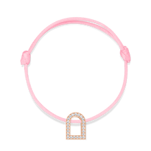 Load image into Gallery viewer, L'Arc Voyage Charm GM, 18k Rose Gold with Galerie Diamonds on Silk Cord Bracelet - DAVIDOR