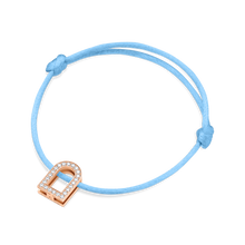 Load image into Gallery viewer, L'Arc Voyage Charm GM, 18k Rose Gold with Galerie Diamonds on Silk Cord Bracelet - DAVIDOR