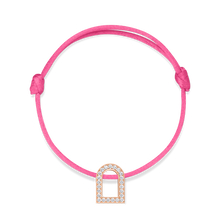 Load image into Gallery viewer, L'Arc Voyage Charm GM, 18k Rose Gold with Galerie Diamonds on Silk Cord Bracelet - DAVIDOR