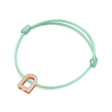 Load image into Gallery viewer, L'Arc Voyage Charm GM, 18k Rose Gold with Galerie Diamonds on Silk Cord Bracelet - DAVIDOR