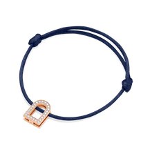 Load image into Gallery viewer, L'Arc Voyage Charm GM, 18k Rose Gold with Galerie Diamonds on Silk Cord Bracelet - DAVIDOR
