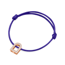 Load image into Gallery viewer, L'Arc Voyage Charm GM, 18k Rose Gold with Galerie Diamonds on Silk Cord Bracelet - DAVIDOR