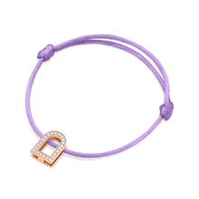 Load image into Gallery viewer, L'Arc Voyage Charm GM, 18k Rose Gold with Galerie Diamonds on Silk Cord Bracelet - DAVIDOR