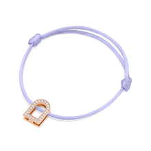 Load image into Gallery viewer, L'Arc Voyage Charm GM, 18k Rose Gold with Galerie Diamonds on Silk Cord Bracelet - DAVIDOR