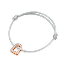Load image into Gallery viewer, L'Arc Voyage Charm GM, 18k Rose Gold with Galerie Diamonds on Silk Cord Bracelet - DAVIDOR