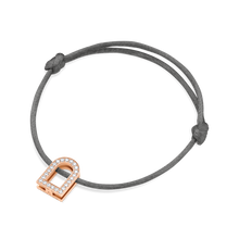 Load image into Gallery viewer, L'Arc Voyage Charm GM, 18k Rose Gold with Galerie Diamonds on Silk Cord Bracelet - DAVIDOR
