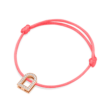 Load image into Gallery viewer, L'Arc Voyage Charm GM, 18k Rose Gold with Galerie Diamonds on Silk Cord Bracelet - DAVIDOR