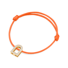 Load image into Gallery viewer, L'Arc Voyage Charm GM, 18k Rose Gold with Galerie Diamonds on Silk Cord Bracelet - DAVIDOR