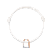 Load image into Gallery viewer, L'Arc Voyage Charm GM, 18k Rose Gold with Galerie Diamonds on Silk Cord Bracelet - DAVIDOR