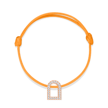 Load image into Gallery viewer, L'Arc Voyage Charm GM, 18k Rose Gold with Galerie Diamonds on Silk Cord Bracelet - DAVIDOR