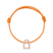 Load image into Gallery viewer, L'Arc Voyage Charm GM, 18k Rose Gold with Galerie Diamonds on Silk Cord Bracelet - DAVIDOR
