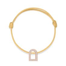 Load image into Gallery viewer, L'Arc Voyage Charm GM, 18k Rose Gold with Galerie Diamonds on Silk Cord Bracelet - DAVIDOR