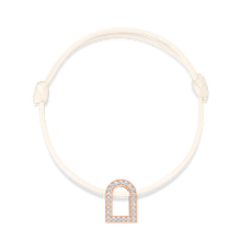 Load image into Gallery viewer, L'Arc Voyage Charm GM, 18k Rose Gold with Galerie Diamonds on Silk Cord Bracelet - DAVIDOR