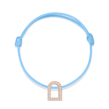 Load image into Gallery viewer, L'Arc Voyage Charm GM, 18k Rose Gold with Galerie Diamonds on Silk Cord Bracelet - DAVIDOR