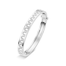 Load image into Gallery viewer, L'Arc de DAVIDOR Bangle PM, 18k White Gold with Lacquered Ceramic and Arcade Diamonds - DAVIDOR