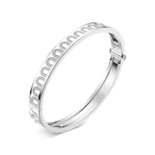 Load image into Gallery viewer, L'Arc de DAVIDOR Bangle PM, 18k White Gold with Lacquered Ceramic and Arcade Diamonds - DAVIDOR
