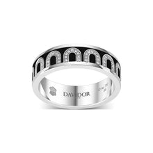 Load image into Gallery viewer, L'Arc de DAVIDOR Ring MM, 18k White Gold with Caviar Lacquered Ceramic and Arcade Diamonds - DAVIDOR