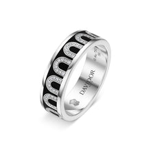 Load image into Gallery viewer, L'Arc de DAVIDOR Ring MM, 18k White Gold with Caviar Lacquered Ceramic and Arcade Diamonds - DAVIDOR