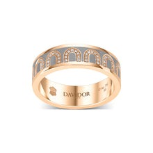 Load image into Gallery viewer, L'Arc de DAVIDOR Ring MM, 18k Rose Gold with Anthracite Lacquered Ceramic and Arcade Diamonds - DAVIDOR
