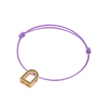 Load image into Gallery viewer, L'Arc Voyage Charm MM, 18k Rose Gold with Galerie Tsavorites on Silk Cord - DAVIDOR