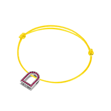 Load image into Gallery viewer, L'Arc Voyage Charm MM, 18k White Gold with Galerie Rubies on Silk Cord - DAVIDOR