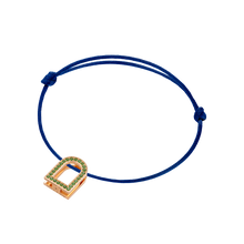 Load image into Gallery viewer, L'Arc Voyage Charm MM, 18k Rose Gold with Galerie Tsavorites on Silk Cord - DAVIDOR