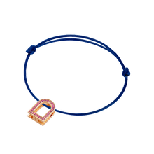 Load image into Gallery viewer, L'Arc Voyage Charm MM, 18k Rose Gold with Galerie Pink Sapphires on Silk Cord - DAVIDOR