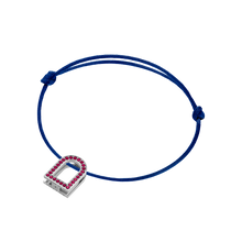 Load image into Gallery viewer, L'Arc Voyage Charm MM, 18k White Gold with Galerie Rubies on Silk Cord - DAVIDOR