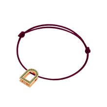 Load image into Gallery viewer, L'Arc Voyage Charm MM, 18k Rose Gold with Galerie Tsavorites on Silk Cord - DAVIDOR
