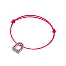 Load image into Gallery viewer, L'Arc Voyage Charm MM, 18k White Gold with Galerie Rubies on Silk Cord - DAVIDOR