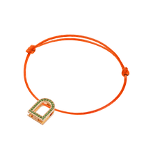 Load image into Gallery viewer, L'Arc Voyage Charm MM, 18k Rose Gold with Galerie Tsavorites on Silk Cord - DAVIDOR