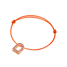 Load image into Gallery viewer, L'Arc Voyage Charm MM, 18k Rose Gold with Galerie Pink Sapphires on Silk Cord - DAVIDOR